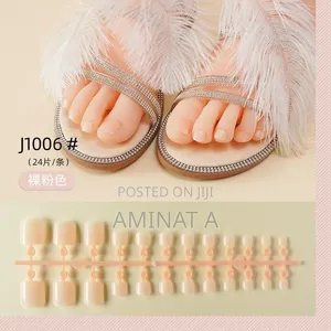Short Diy Coloured Press on Toe Nails With Gum