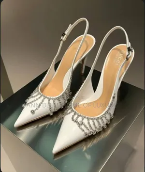 Gucci Crystal Fringe Slingback Patent Leather Heels
