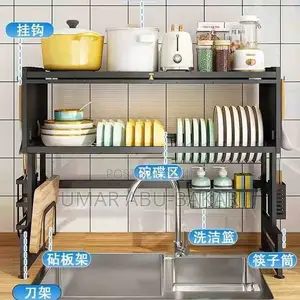 85cm Kitchen Sink Rack Counterto Box Dust-Proof Drying Rack