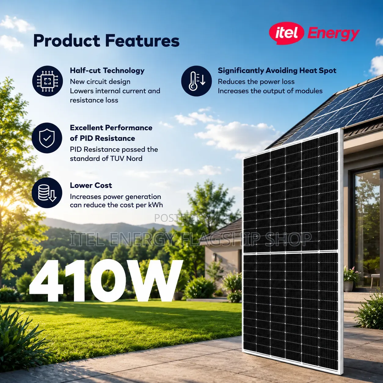 Itel 410w Solar Panel