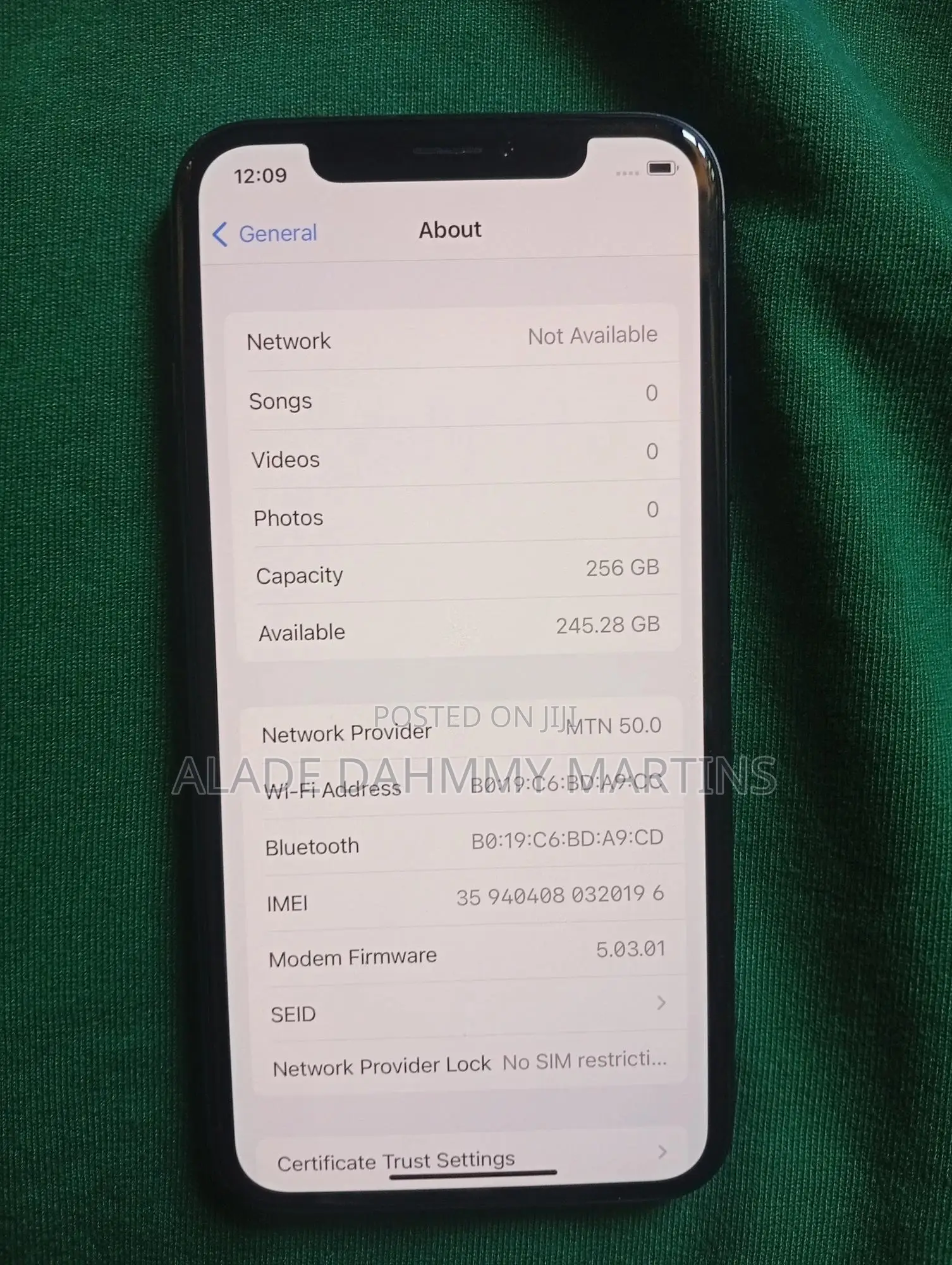 Apple iPhone X 256 GB Black