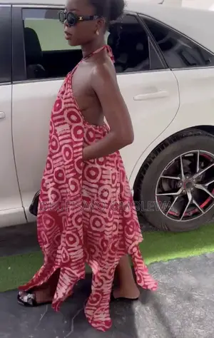 Adire Crepe Backless Dress
