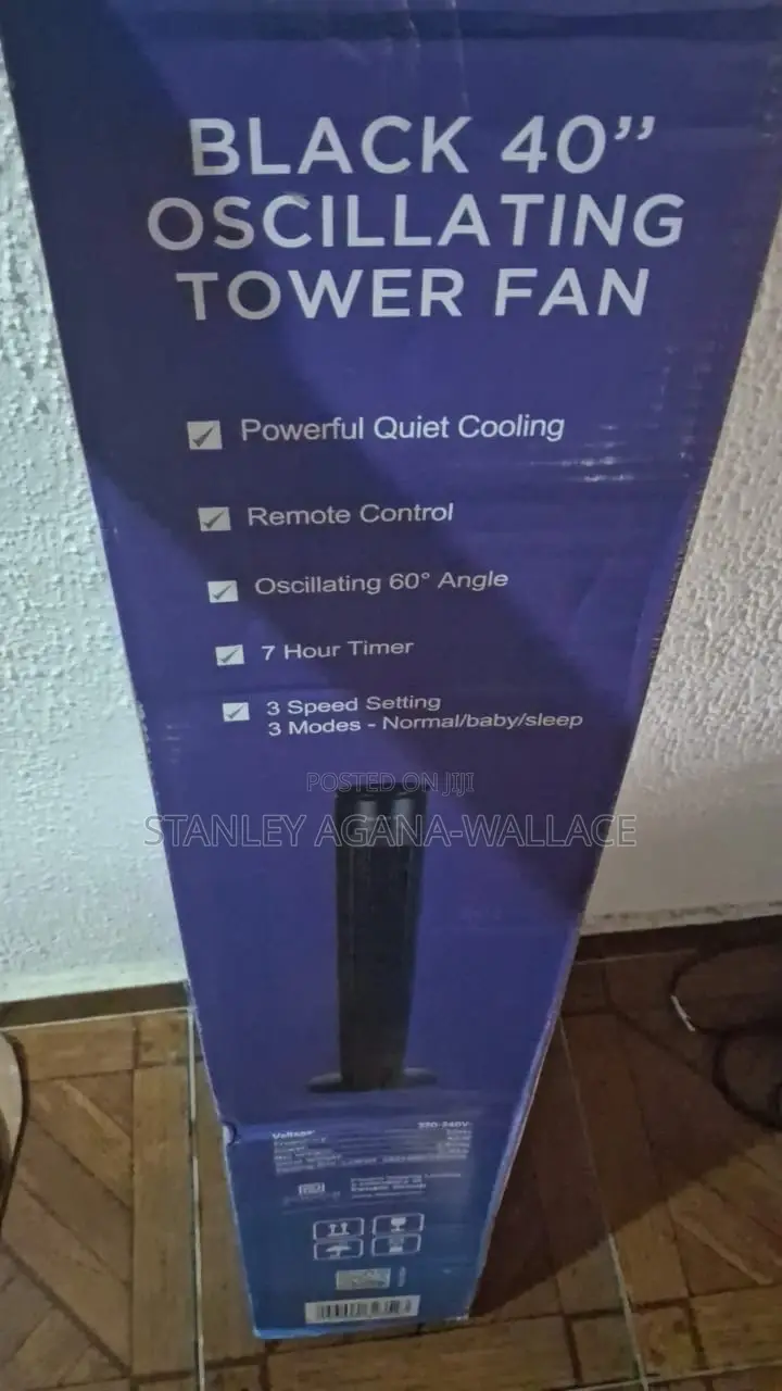 Black 40” Oscillating Tower Fan