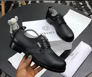 Black Versace Luxury Leather Shoes