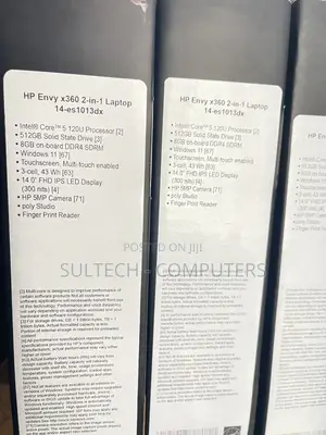 New Laptop HP Envy x360 8GB Intel Core 5 SSD 512GB