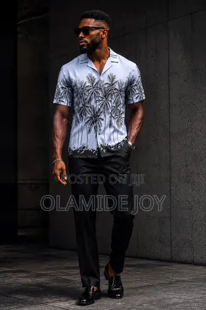 Men Camp Collar Vintage Shirt