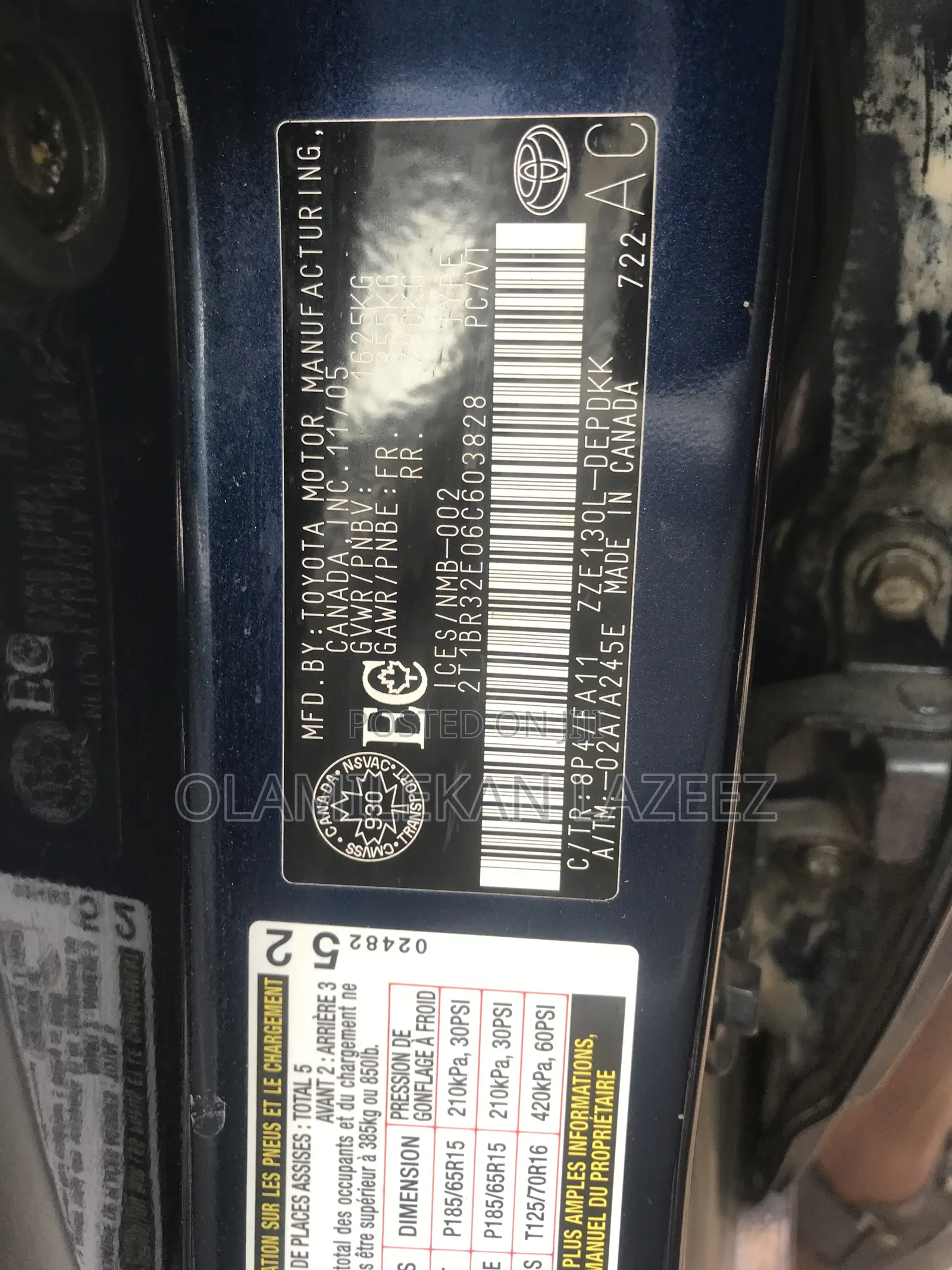 Toyota Corolla 2006 Blue