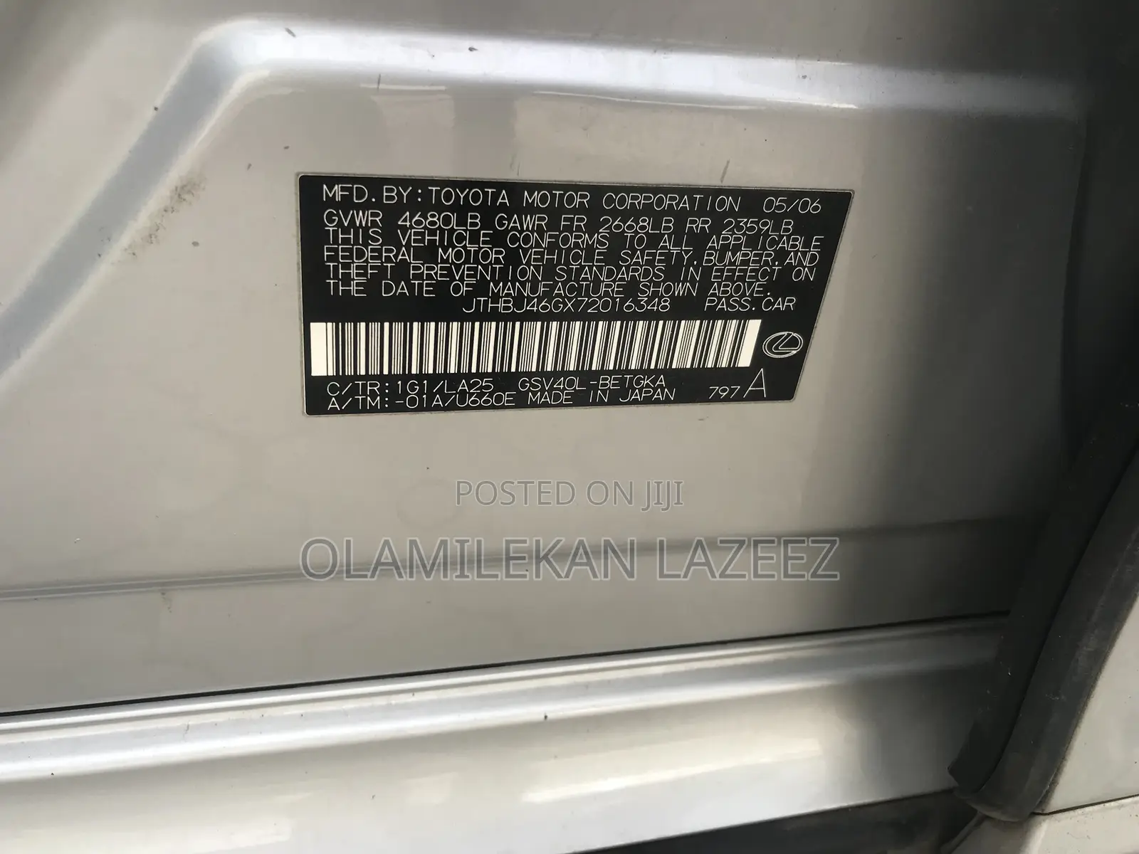 Lexus ES 350 2007 Silver