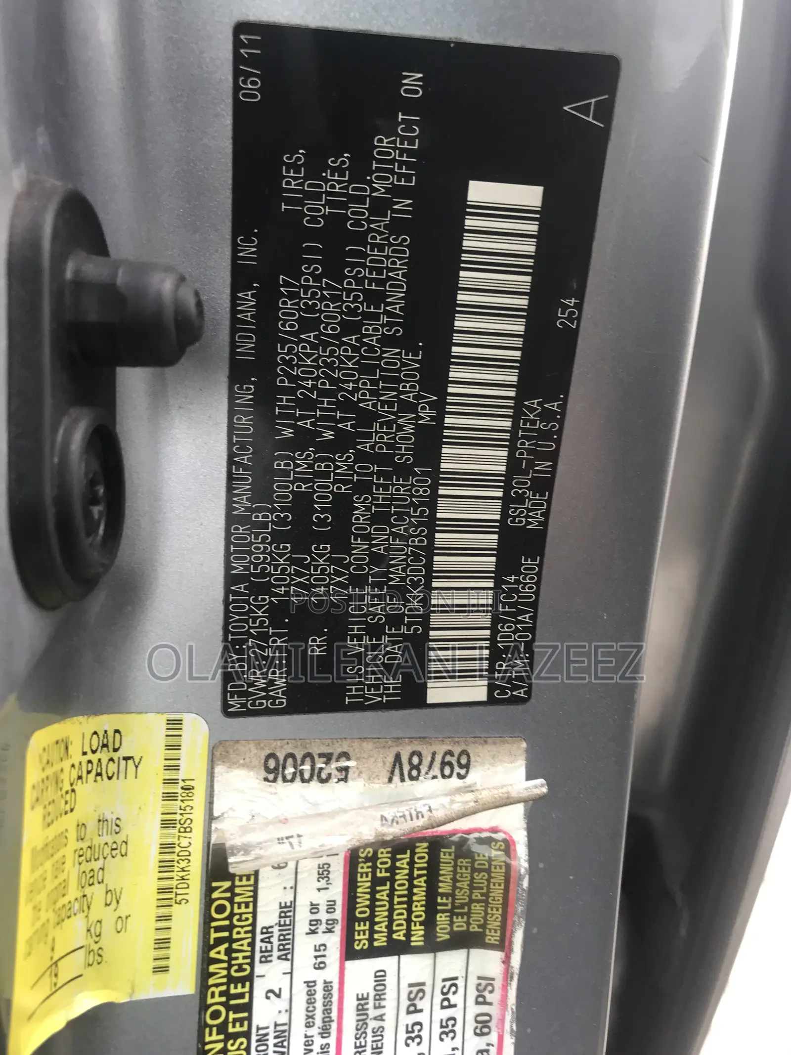 Toyota Sienna 2012 Blue
