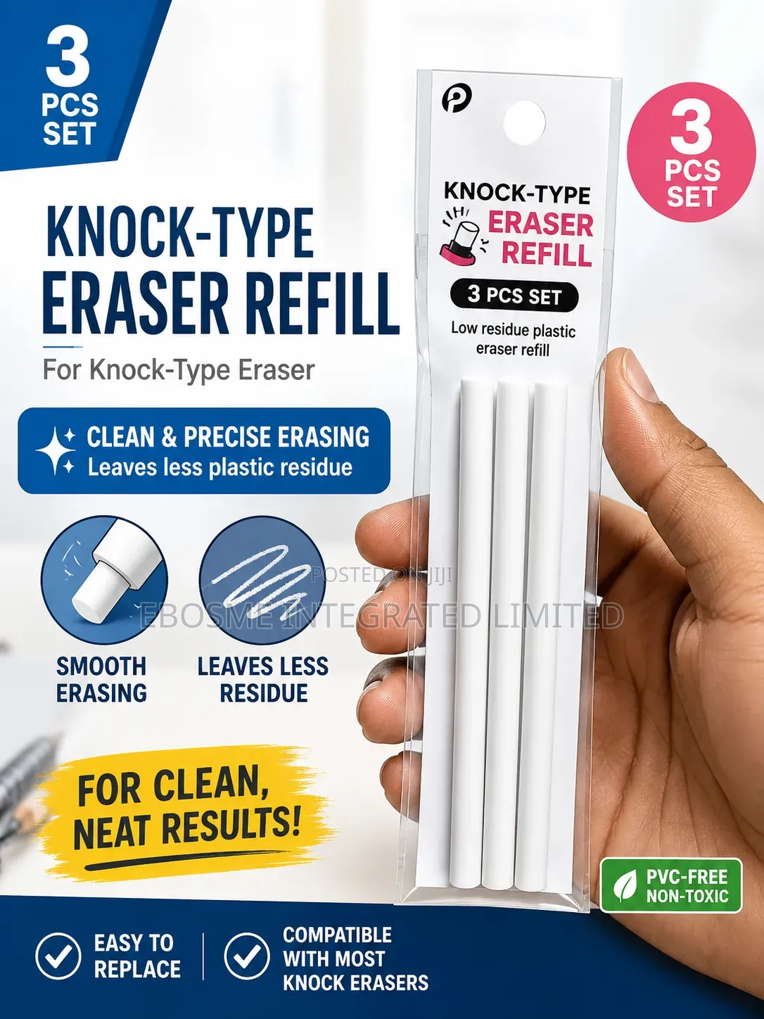 Knock Type Eraser Refill