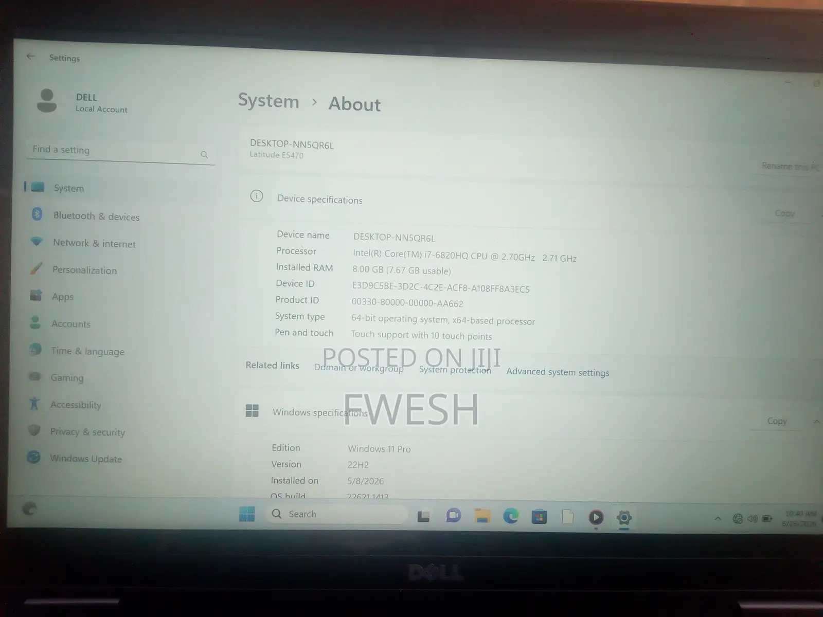 Laptop Dell Latitude 14 E5470 8GB Intel Core i7 SSD 256GB