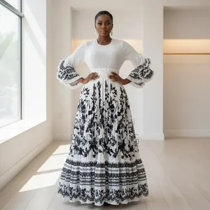 Classic Miyaki Gown With Floral Design