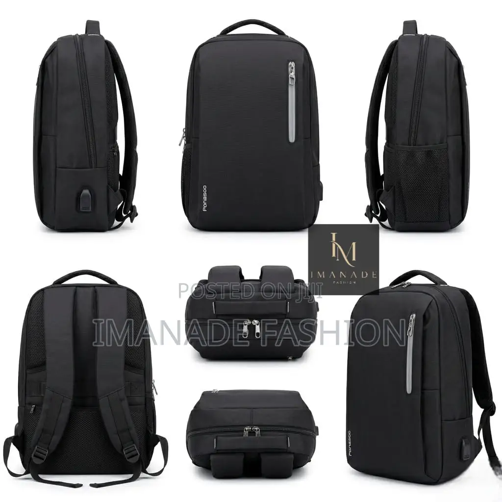 Ponasoo Slim Laptop Backpack – Black