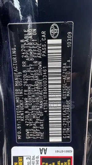Toyota Avalon XLE 2020 Black
