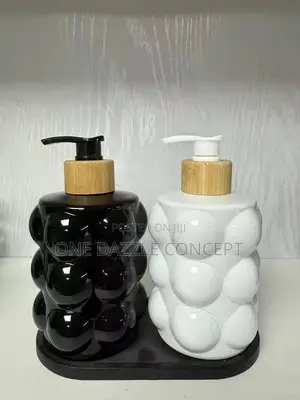 Ceramic Soap and Lotion Dispensing Bottle
