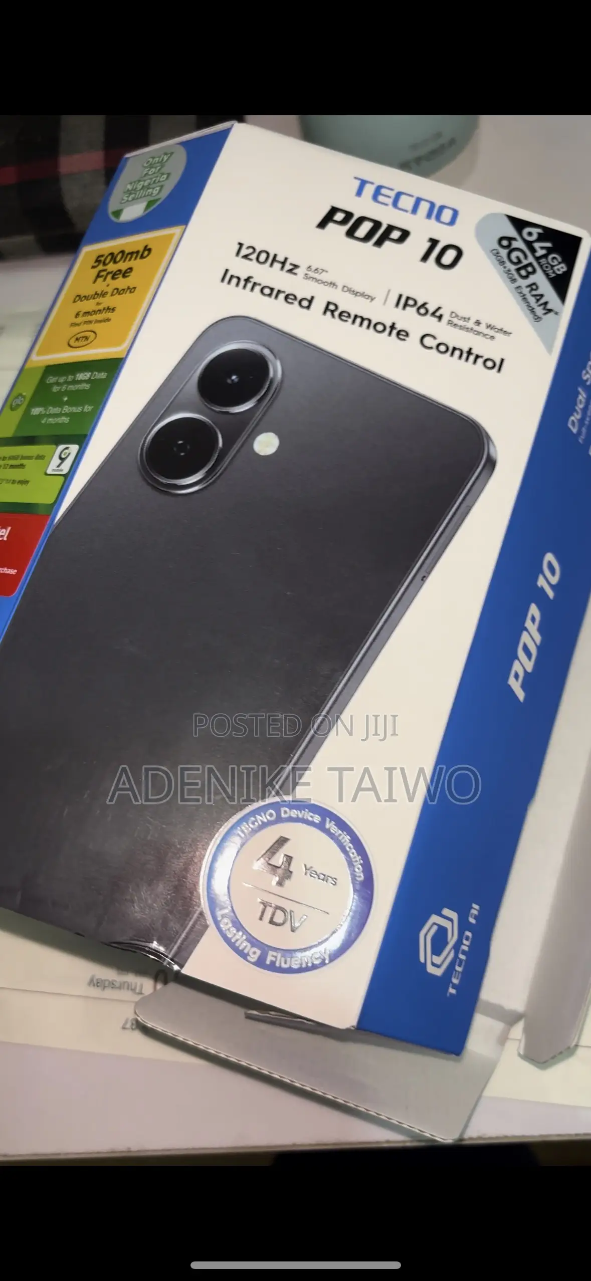 Tecno Pop 10 64 GB Black