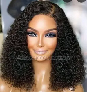 16" Natural Jerry Curl Closure Wig