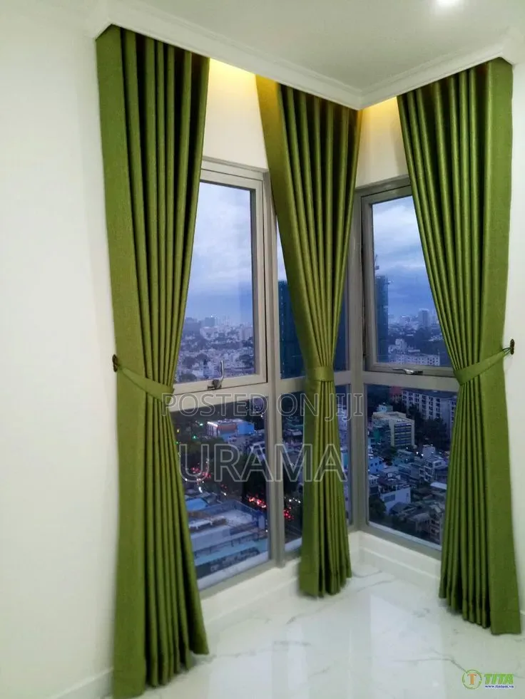 Ready-Made Cotton Window Curtains _6 Yards, 100% Cotton Curtains.