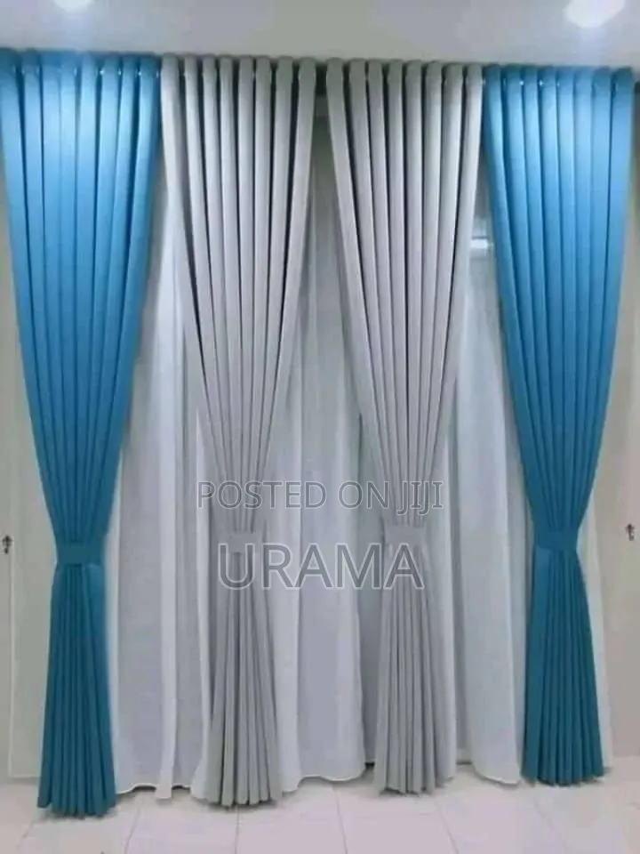Ready-Made Cotton Window Curtains _6 Yards, 100% Cotton Curtains.