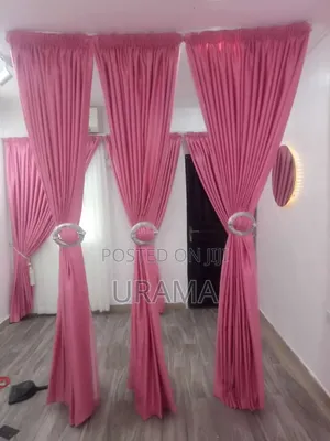 Ready-Made Cotton Window Curtains _6 Yards, 100% Cotton Curtains.