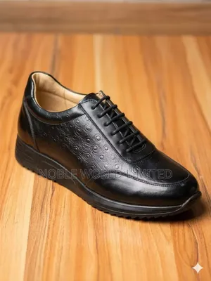 Black/Brown Solid Leather Shoes Abl 7f