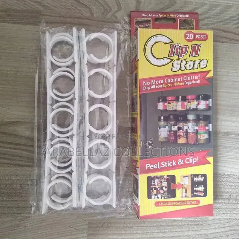 Kitchen Spice Rack Organizer Plastic 20 Spice Gripper Clip Strips