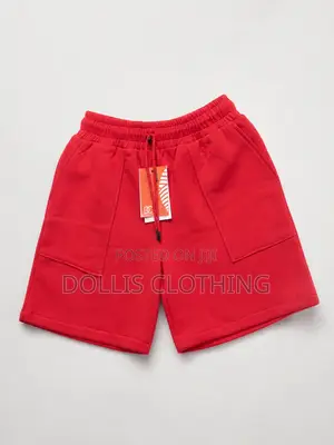 Premium Red Heavyweight Fleece Utility Shorts