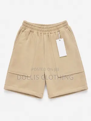 Premium Sand Beige Utility Fleece Shorts