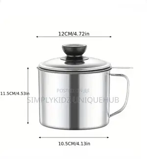 Stainless Steel Oil Storage Pot With Lid