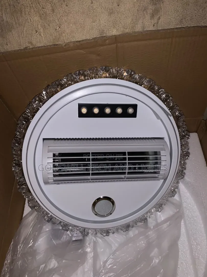 Round Crystal Bladeless Fan With Light