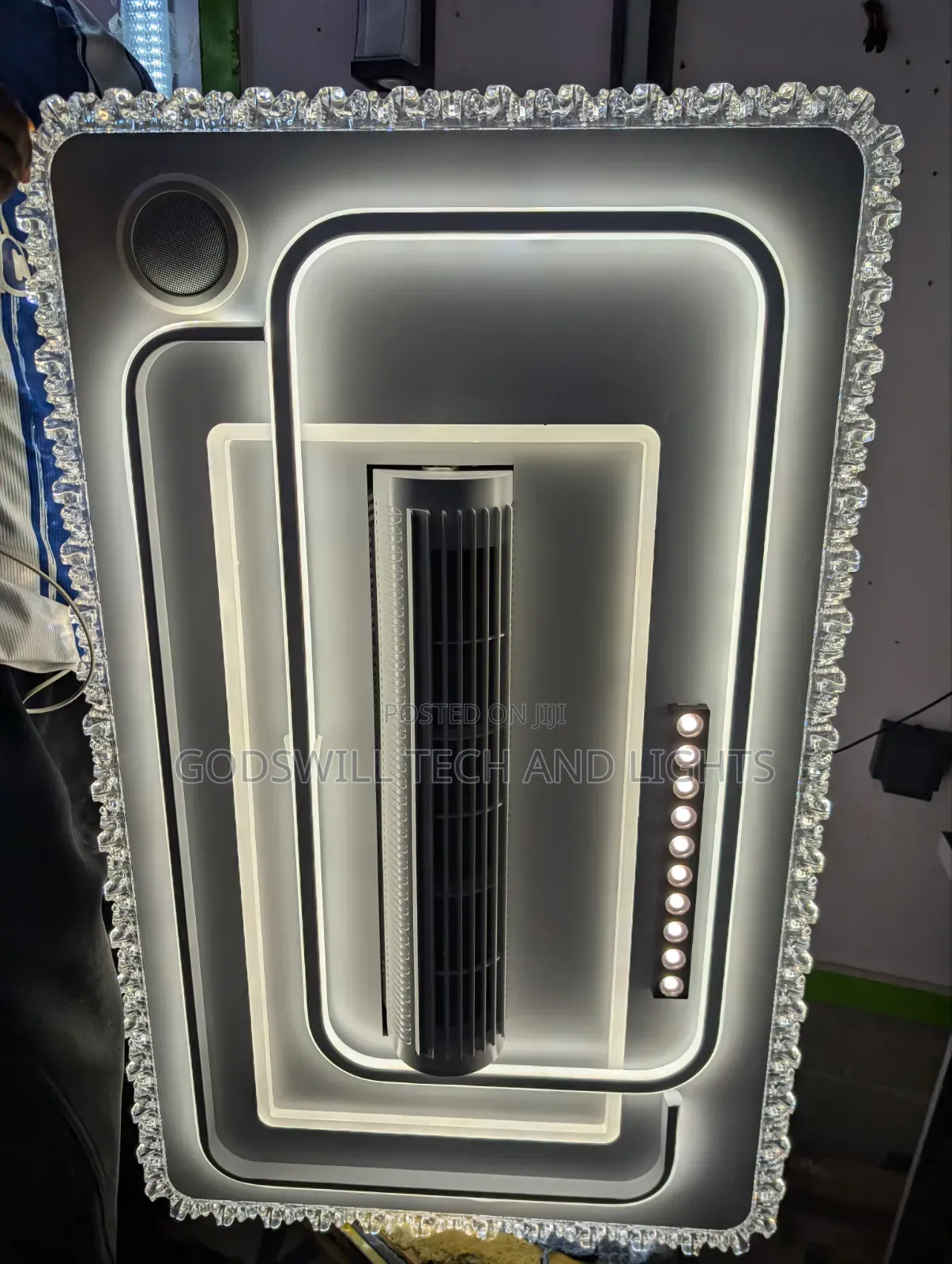 Crystal Chandelier With Bladeless Fan