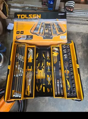 Tolsen 60pcs Mechanical Tool Set With 5-Tray Metal Box