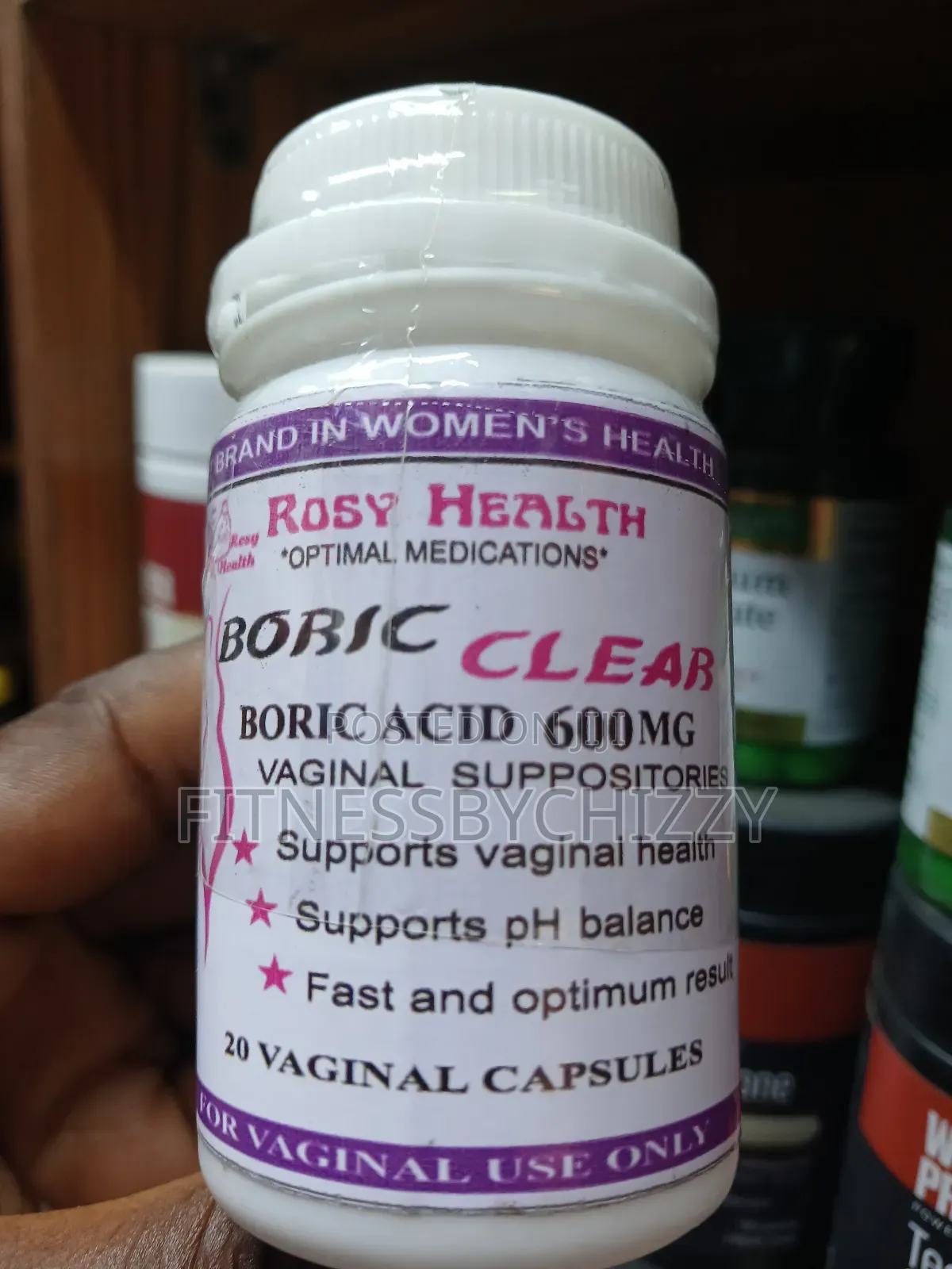 Boric Clear Acid 600mg X 20 Suppositories