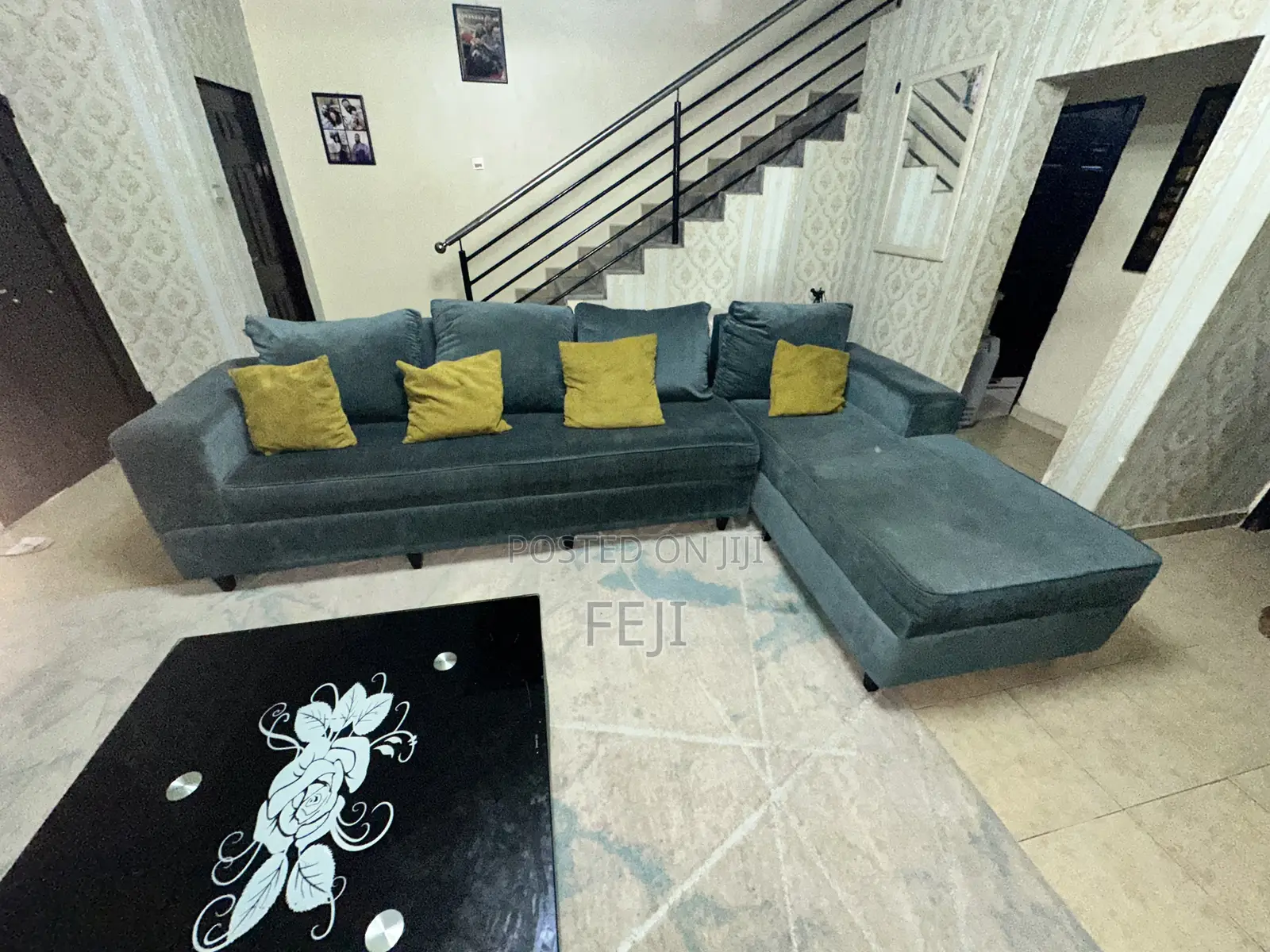L Shaped Chair Set and Table