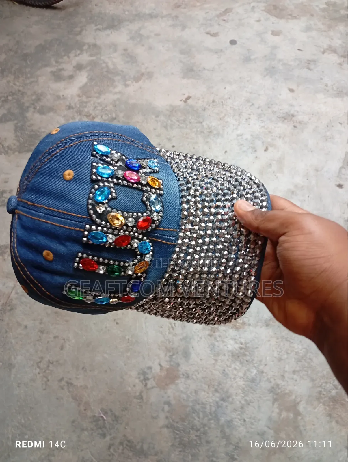 Quality Jeans Beaded Face Cap