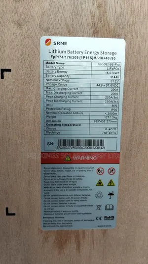 16kwh 51.2v Srne Lithium Battery