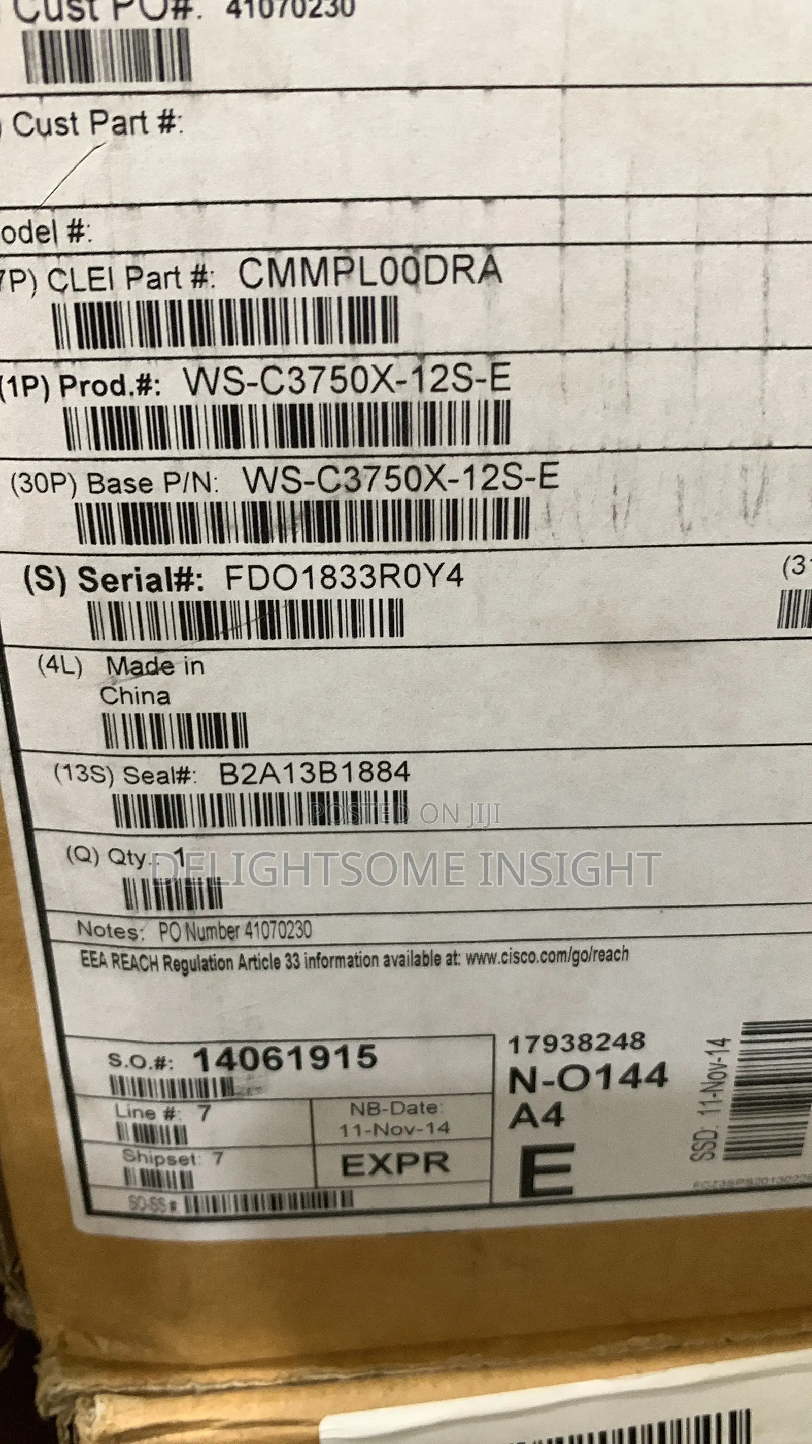 Brand New Cisco Ws-C3750x-12s-E