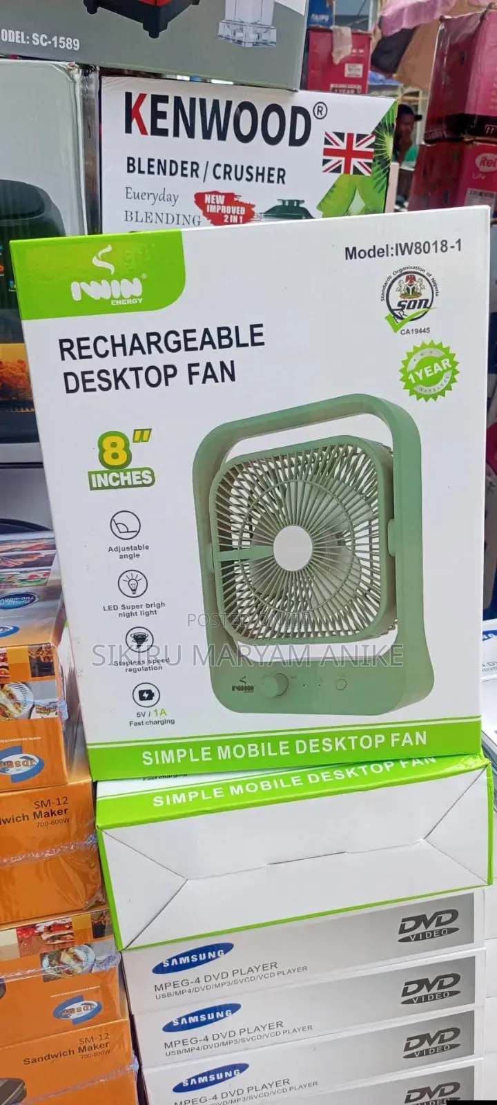 Rechargeable Desktop Fan