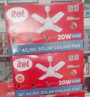 24inches Ac/Dc Solar Ceiling Fan 20w Acdc Ceiling Fan 24"