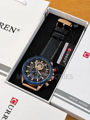 *Curren* Leather Strap Working Chronograph Water  Resistance