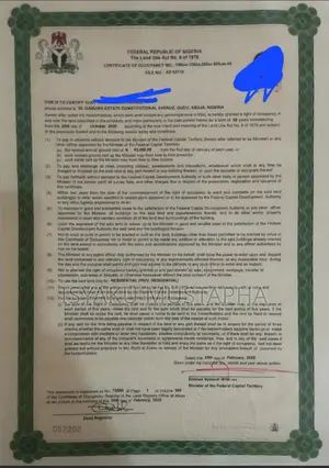 Certificate of Occupancy
