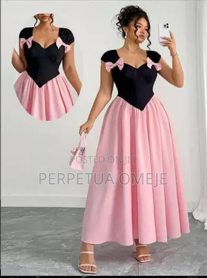Pink Bow Maxi Dress | Elegant Party Dress - Brand New | Size S-M
