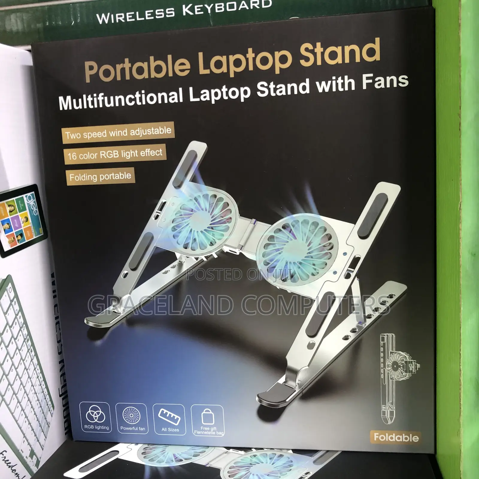 Foldable Portable Laptop Stand With Cooling Fan