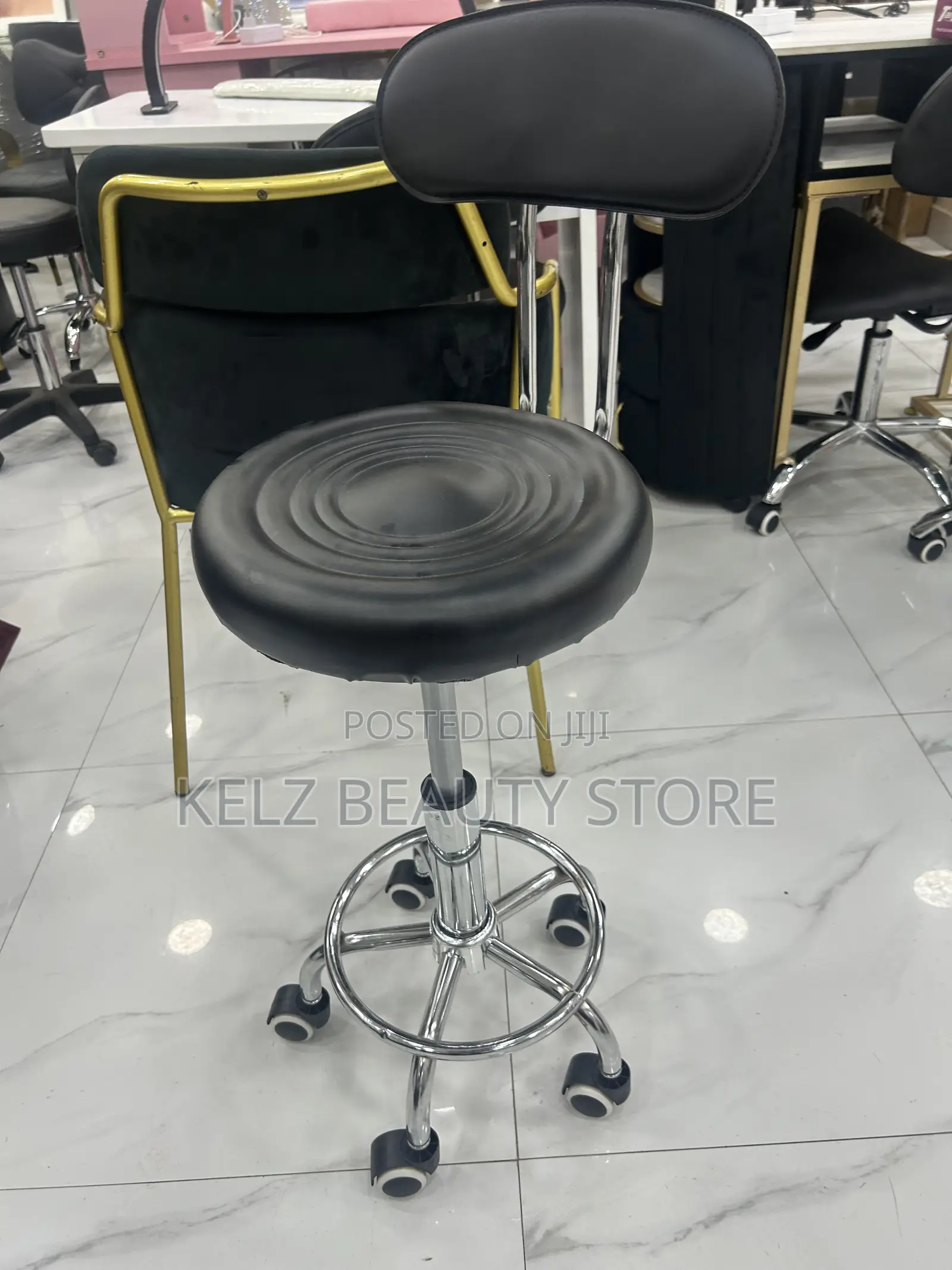 Pedicure Stool With Back Rest