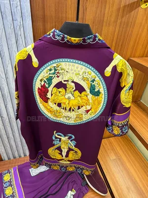Luxury Update Versace Men “Hall of Statues” Silk Shirt and Shor