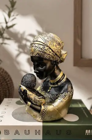 Mother Child African Sculpture - Cultural Heritage Decor.
