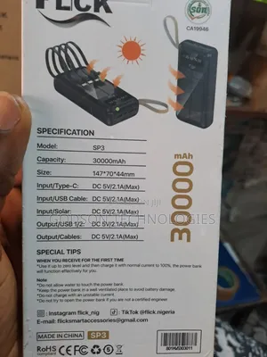 Flick Solar Power Bank 30000mah