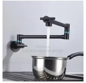 Premium Matte Black Wall-Mounted Folding Pot Filler Faucet