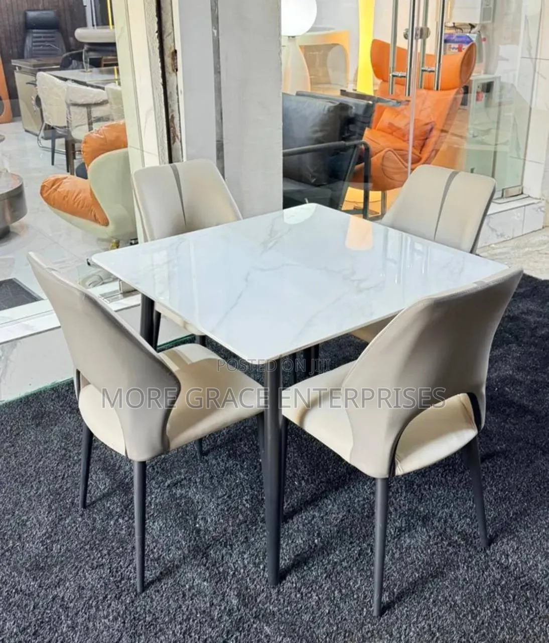 4 Seater Marble Dining Table and Chairs