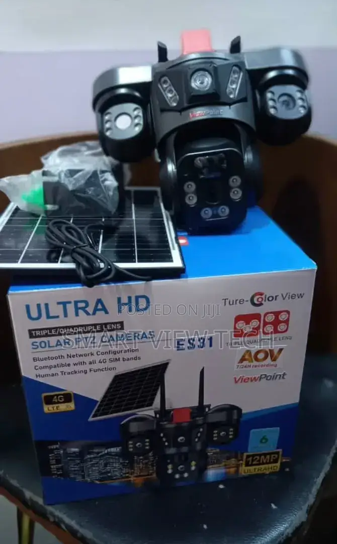 Essecloud Triple (3) Lens, 9mp 4g Sim PTZ 2way Audio, Motion Sensor